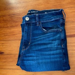 American Eagle blue jeans high rise size 12
